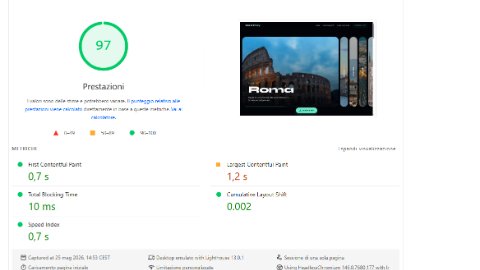 Google PageSpeed Insights Desktop — Performance 97, LCP 1.2s, FCP 0.7s, TBT 10ms